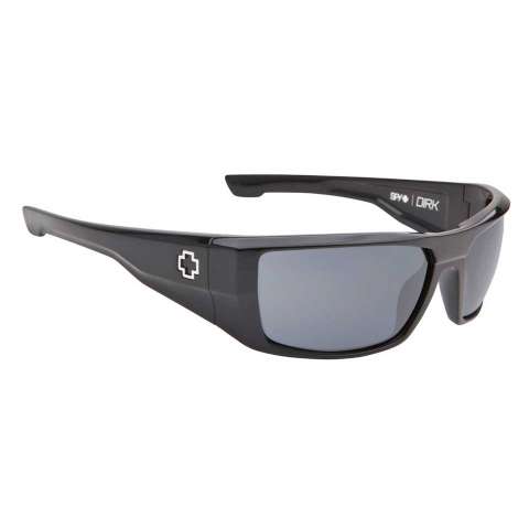 Spy Dirk Sunglasses - Shiny Black  Grey Polarized Lens